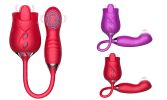 10-frequency 3 in 1 Tongue Licking Stimulus G Spot Telescopic Vibrator